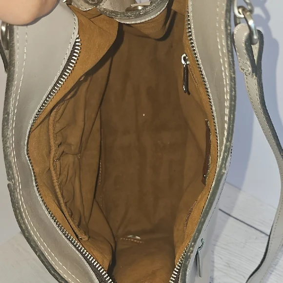 EUC Patricia Nash Lindsey Large Slouchy Satchel/Crossbody Stone - Picture 8 of 12